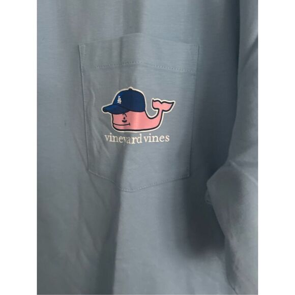 Men's Los Angeles Dodgers Vineyard Vines Light Blue Baseball Cap T-Shirt - Picture 1 of 4